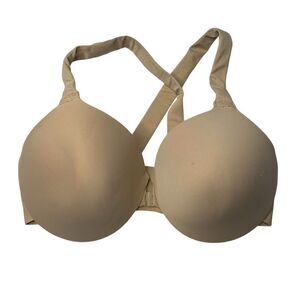 SPANX Tan Full Coverage Bra 36DD Molded Cups and Racerback Design